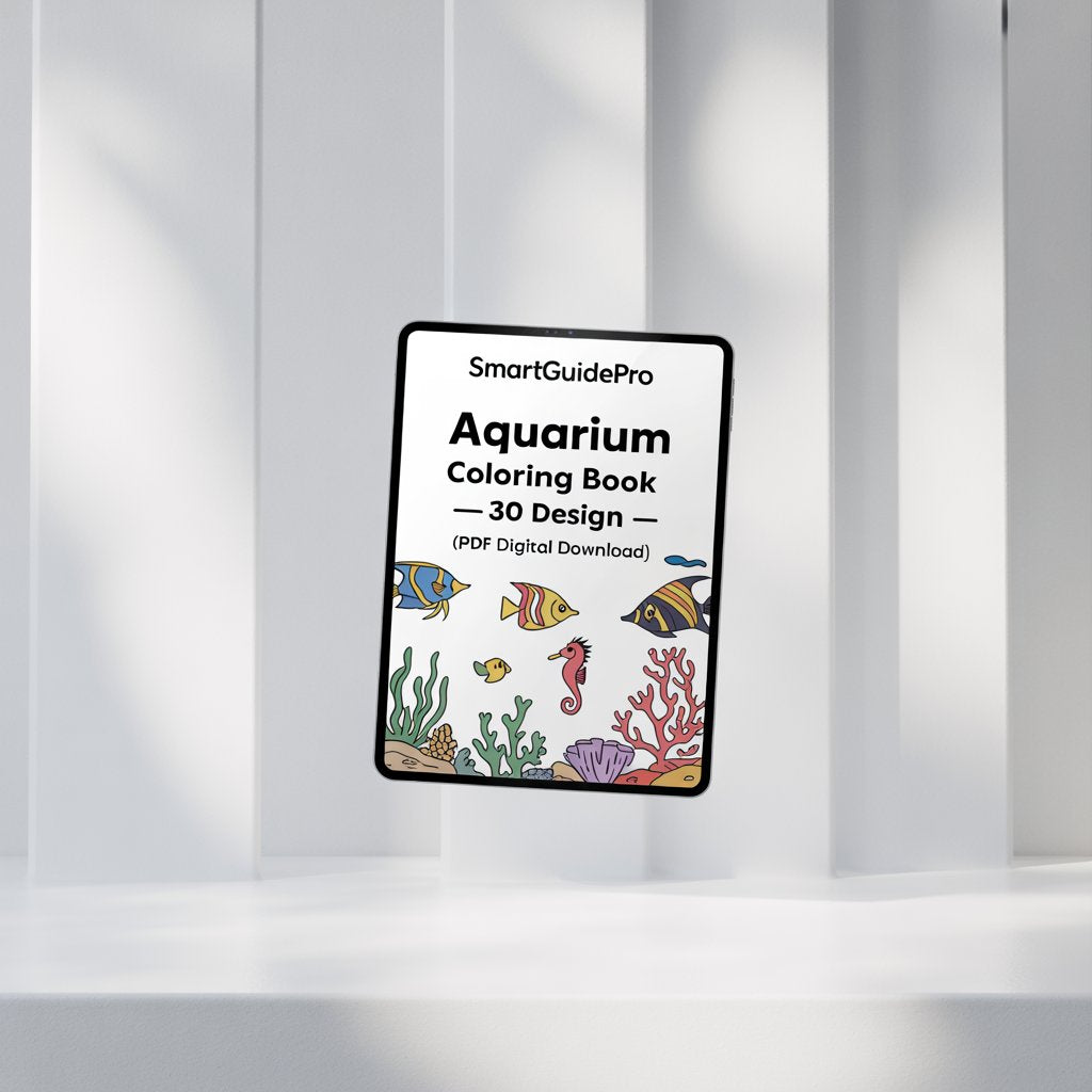 SmartGuidePro Aquarium Coloring Book – 30 Design (PDF Digital Download)