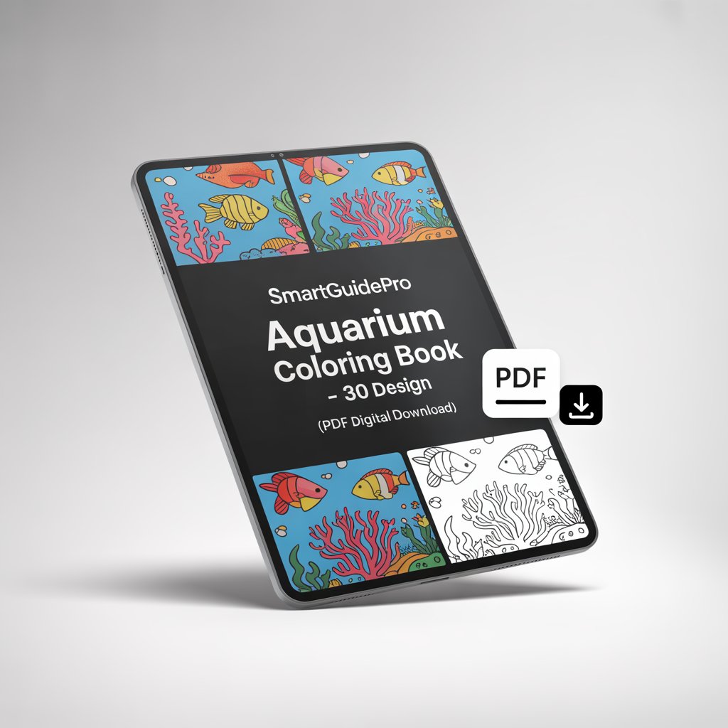 SmartGuidePro Aquarium Coloring Book – 30 Design (PDF Digital Download)