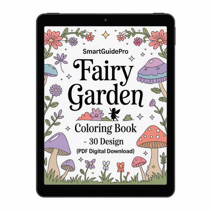 SmartGuidePro Fairy Garden Coloring Book – 30 Design (PDF Digital Download)